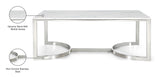 Copley Contemporary Coffee Table with Marble Veneer & Chrome Base - Modern Living Room Design