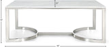 Copley Contemporary Coffee Table with Marble Veneer & Chrome Base - Modern Living Room Design