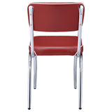 Retro Upholstered Dining Side Chair - Red (Set of 2)