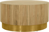 Acacia Wood Coffee Table with Stunning Grain Design and Sturdy Metal Base for Modern Living Spaces