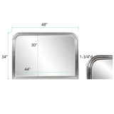 French Philippe Mantel Mirror- Bright Silver Leaf