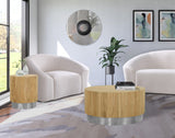Acacia Wood Coffee Table with Stunning Grain Design and Sturdy Metal Base for Modern Living Spaces