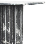 Genoa Coffee Table: Handcrafted Marble Elegance with Unique Veining and Art Deco Fluted Base Masterpiece