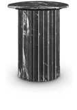 Genoa End Table - Handcrafted Marble Design with Unique Veining, Elegant Art Deco Statement Piece