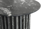 Genoa End Table - Handcrafted Marble Design with Unique Veining, Elegant Art Deco Statement Piece