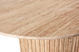 Genoa Coffee Table: Handcrafted Marble Elegance with Unique Veining and Art Deco Fluted Base Masterpiece