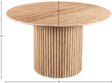 Genoa Dining Table - Handcrafted Marble Elegance with Unique Veining and Art Deco Fluted Base Design