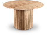 Genoa Dining Table - Handcrafted Marble Elegance with Unique Veining and Art Deco Fluted Base Design