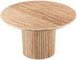 Genoa Dining Table - Handcrafted Marble Elegance with Unique Veining and Art Deco Fluted Base Design