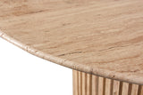 Genoa Dining Table - Handcrafted Marble Elegance with Unique Veining and Art Deco Fluted Base Design