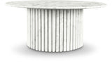 Genoa Coffee Table: Handcrafted Marble Elegance with Unique Veining and Art Deco Fluted Base Masterpiece