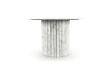 Genoa Dining Table - Handcrafted Marble Elegance with Unique Veining and Art Deco Fluted Base Design