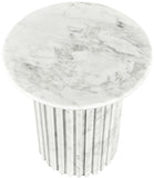 Genoa End Table - Handcrafted Marble Design with Unique Veining, Elegant Art Deco Statement Piece