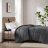 Oversized Jersey Knit Down Alternative Comforter, Black