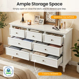 7 Drawer Dresser with Solid Wood Legs