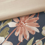 Watercolor Floral Comforter/Duvet Cover Set, Navy Blue/Blush