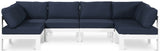 Nizuc - Outdoor Patio 6 Piece Modular Sectional With White Frame