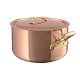 Mauviel M'Heritage M'200 B Copper Stewpan With Lid, Brass Handles