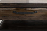 4 Drawer Dark Teak Cocktail Table with Shelf | Mango Wood