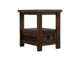 1 Drawer Chairside Table - Dutton Rustic Cottage Style