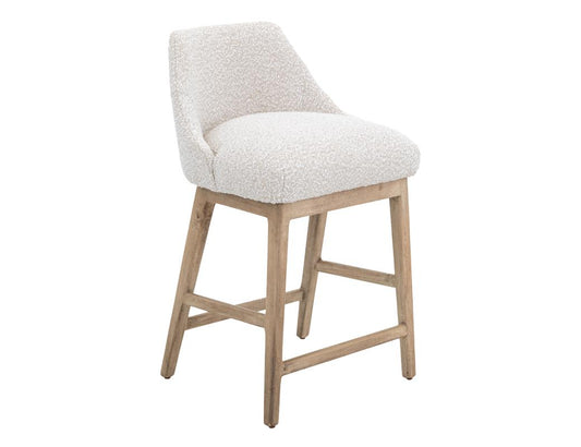Emma Wooden Frame Barstool 24" - Modern Upholstered Bar Stool