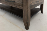 4 Drawer Dark Teak Cocktail Table with Shelf | Mango Wood