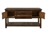 2 Drawer 2 Door Sofa Table - Dutton Cottage Style | Rustic Wood
