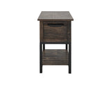 Dark Mita Chairside Table | 1 Drawer 1 Shelf Wood & Metal