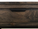 Dark Mita 2 Drawer Sofa Table - Transitional Wood & Metal Design