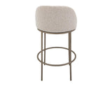 Barstool 30" - Ivory Upholstered Modern Bar Stool with Metal Base