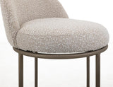 Barstool 24" | Upholstered Snow Collection Stool with Ivory Fabric