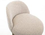 Barstool 30" - Ivory Upholstered Modern Bar Stool with Metal Base