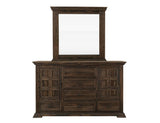 Desire Collection Mirror - Elegant Wood Frame with Deep Brown Finish