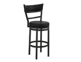 Gray II 24" Upholstered Barstool | Modern Black Faux Leather