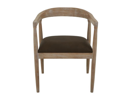 White Teak Wooden Chair - Ivory Melina Wood Dining Chair