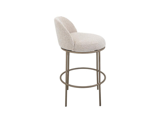 Barstool 24" | Upholstered Snow Collection Stool with Ivory Fabric
