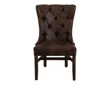 Terra Upholstered Chair - Faux Leather Tufted Design