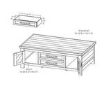 4 Drawer 4 Door Cocktail Table - Dutton Rustic Coffee Table