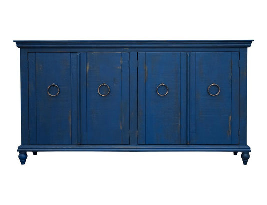 4 Door Console - Rustic Capri Console with Hand-Distressed Wood