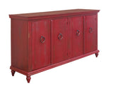 4 Doors Capri Console - Rustic Hand-Distressed Wood Furniture