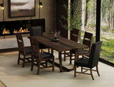 Riverwood Upholstered Chair - High Back Design in Brown Lacquer