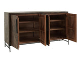 4 Door Verona Console | Mango Wood Storage Cabinet with Shelves
