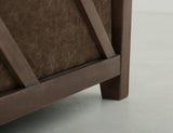 Walnut Wooden Armchair - Tufted Design with Durable Fabric