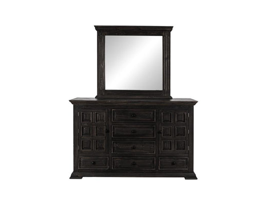 Terra Dark 6 Drawer & 2 Door Dresser | Solid Pine Wood