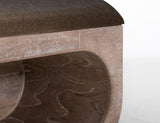 Balam Wooden Bench with Cushioned Seat | Mango & Teak