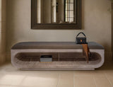 Balam Wooden Bench with Cushioned Seat | Mango & Teak