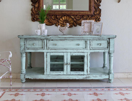 3 Drawer 2 Door 70" TV Stand - Aruba Mango Wood Collection