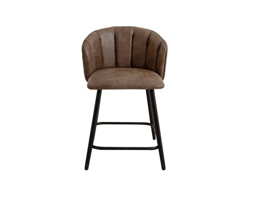 Tamesis 24" Upholstered Barstool - Brown Faux Leather