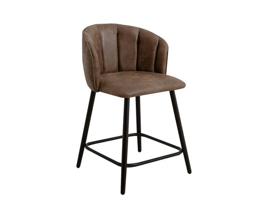 Tamesis 24" Upholstered Barstool - Brown Faux Leather