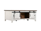 Pueblo White Cocktail Table - Sliding Doors Metal Mesh